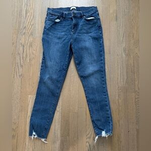 LOFT Anne Taylor Size 10 Skinny Jeans Raw Hem Stretch Denim 26” Inseam